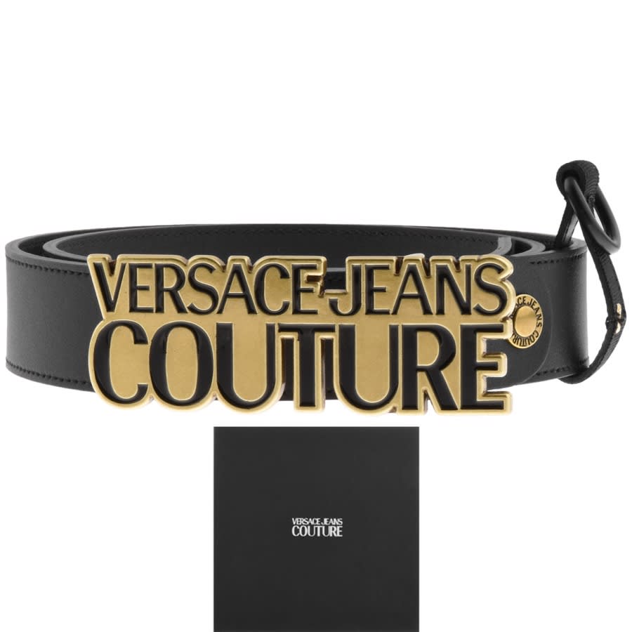 Alternative Image for ProductVersace Jeans Couture Leather Logo Belt Black1